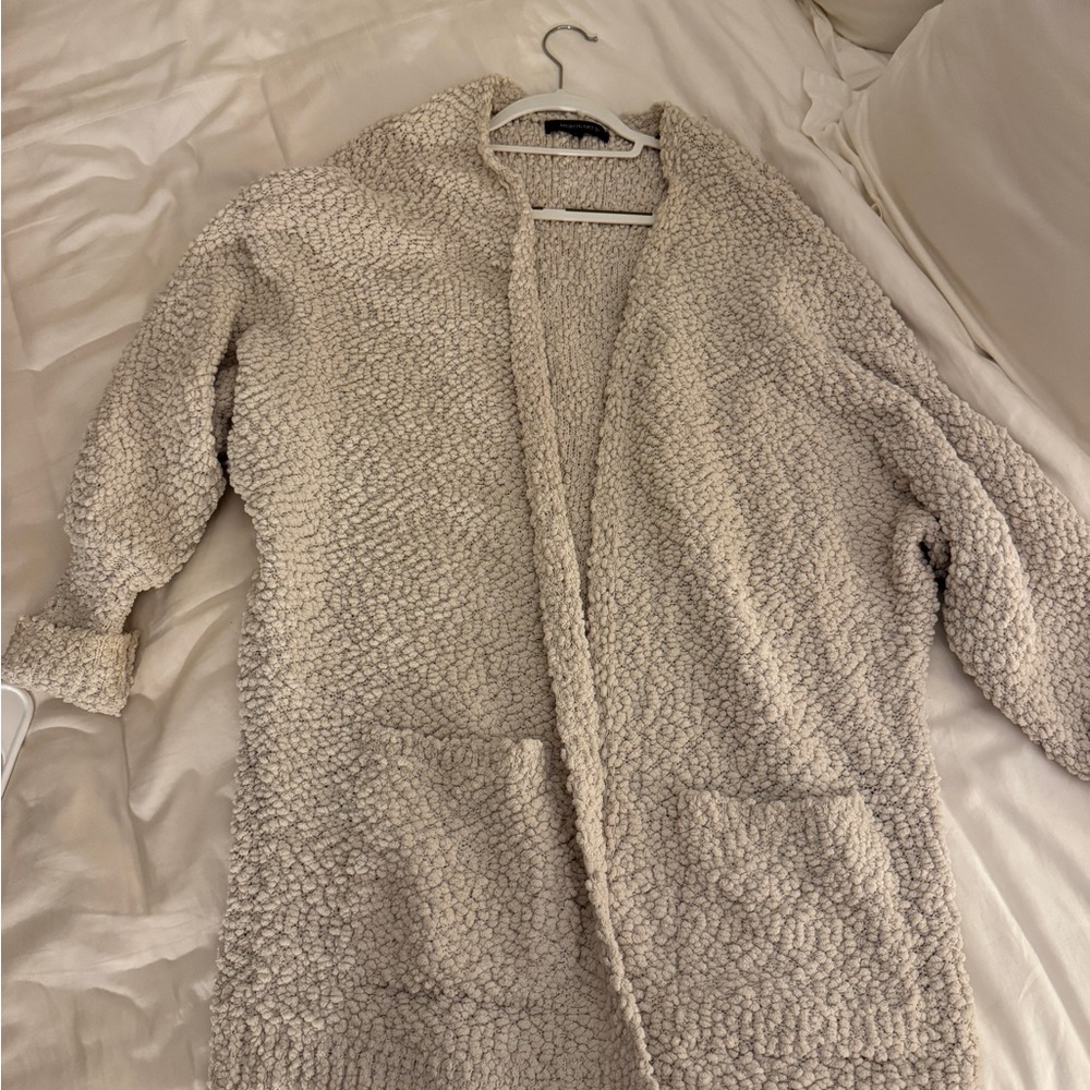 MEROKEETY POPCORN BATWING SLEEVE OVERSIZED CARDIGAN